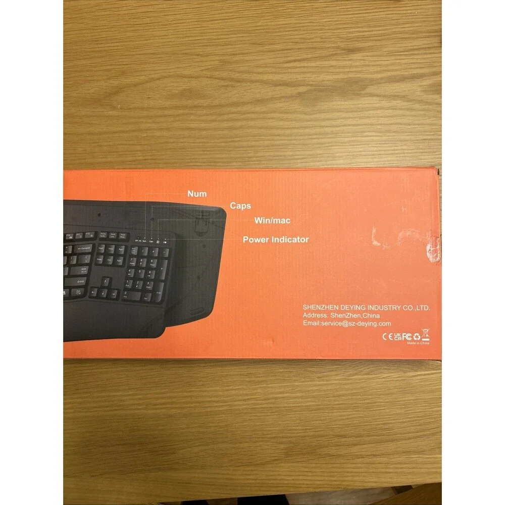 Ergonomic Full-Sized Wireless Keyboard With USB Dongle *OBC